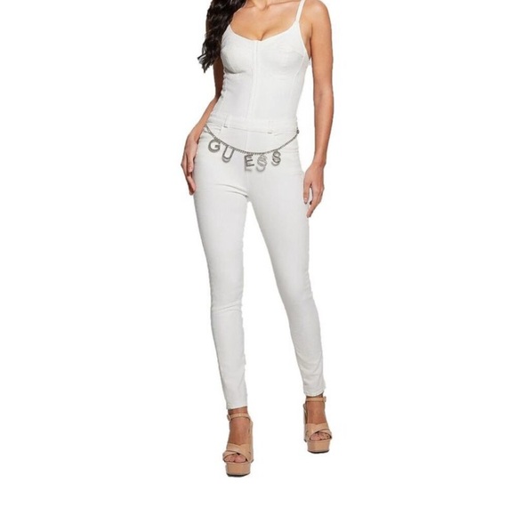 Guess Women's White Skinny Jumpsuit - Picture 1 of 4
